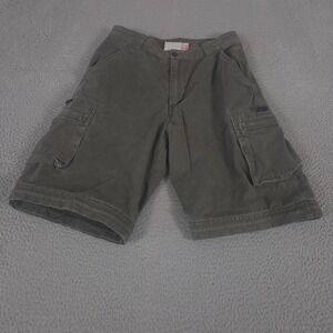 VINTAGE Utility Shorts Mens 32 Green Relaxed Fit Cotton Multi-Pocket Cargo Y2K
